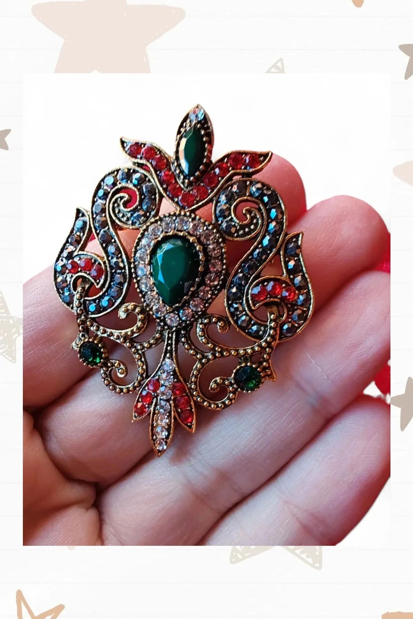 Broche estilo vintage con cristales – photo 3
